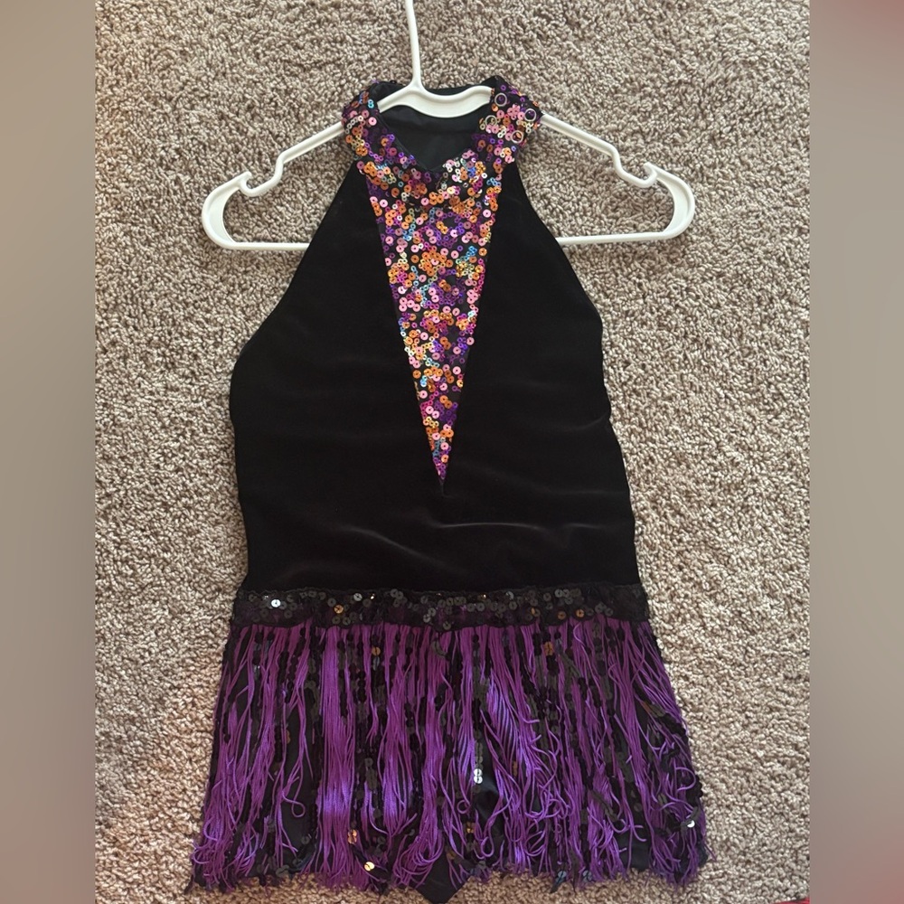 Purple Fringe Dance Costume